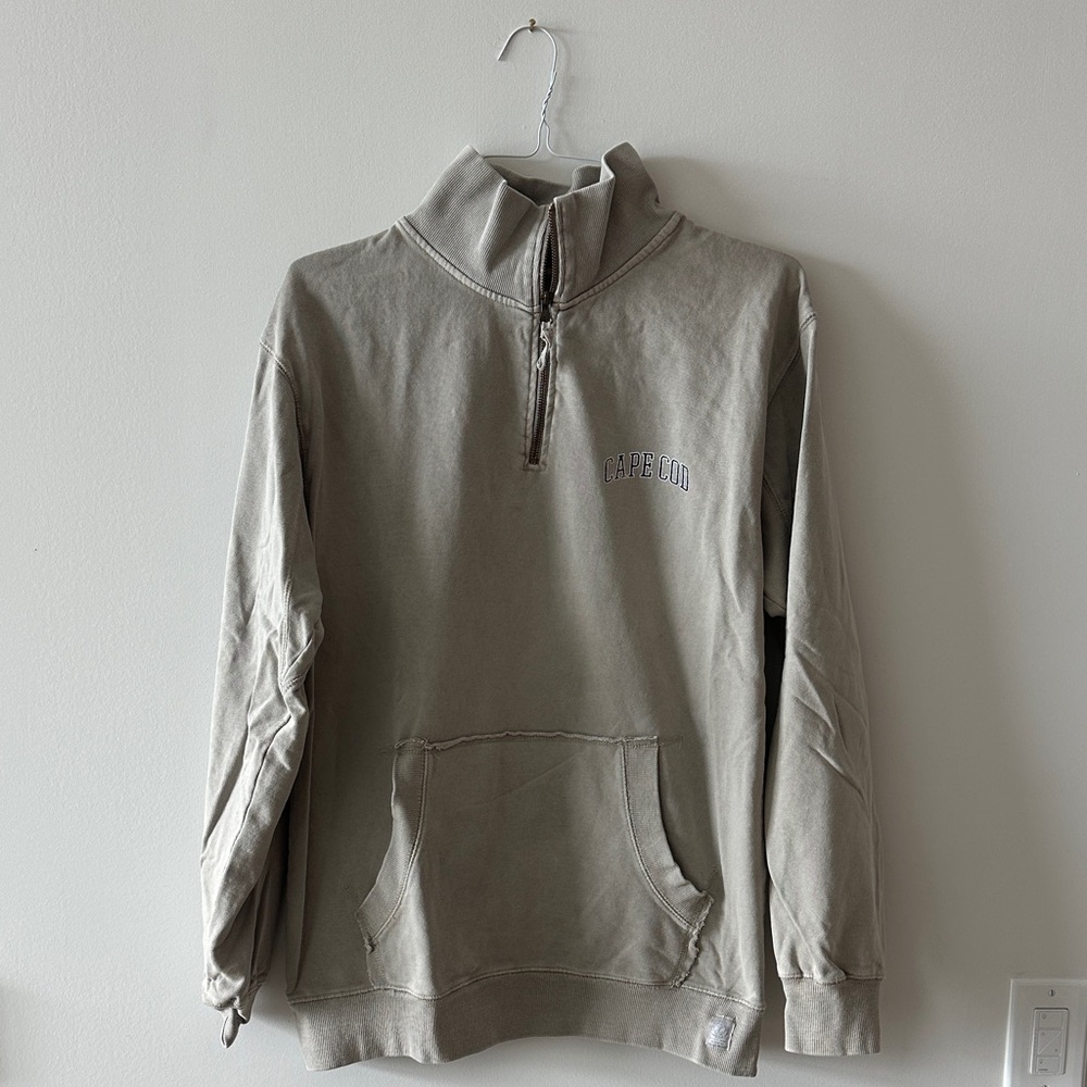 Cape Cod Men's Half-Zip Pullover Sweater - Taupe